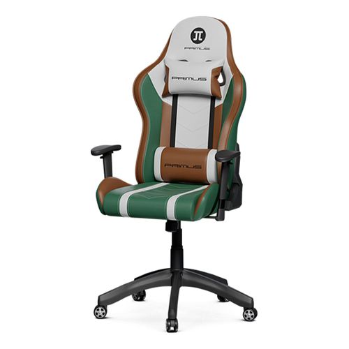 Silla gamer Primus 100T PCH-103GB, máximo 120 kilos, inclinación 135°, verde y marrón