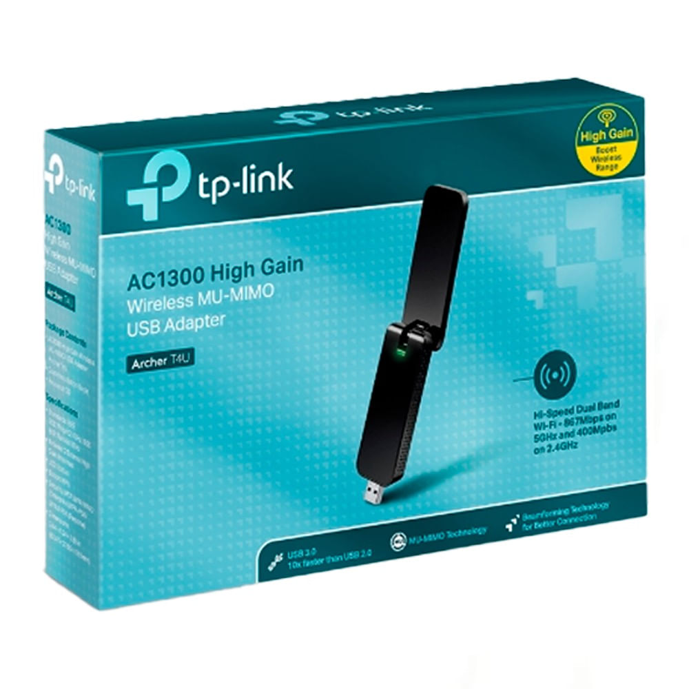 Adaptador Wifi Usb Tp-link Archer T4u Dual Band Ac1300