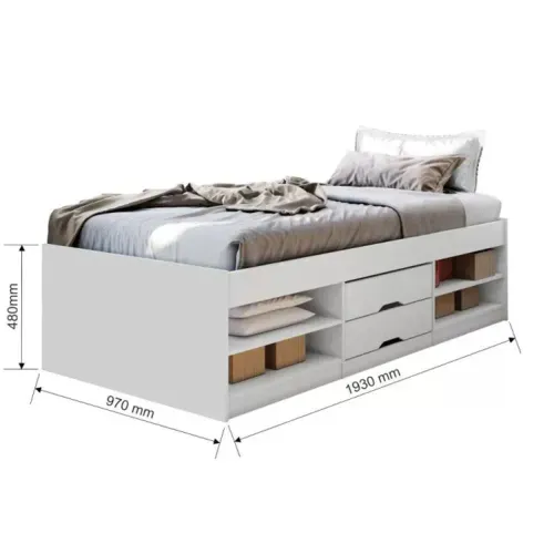 Cama Juvenil Julia color Blanco 2 cajones TU MESITA