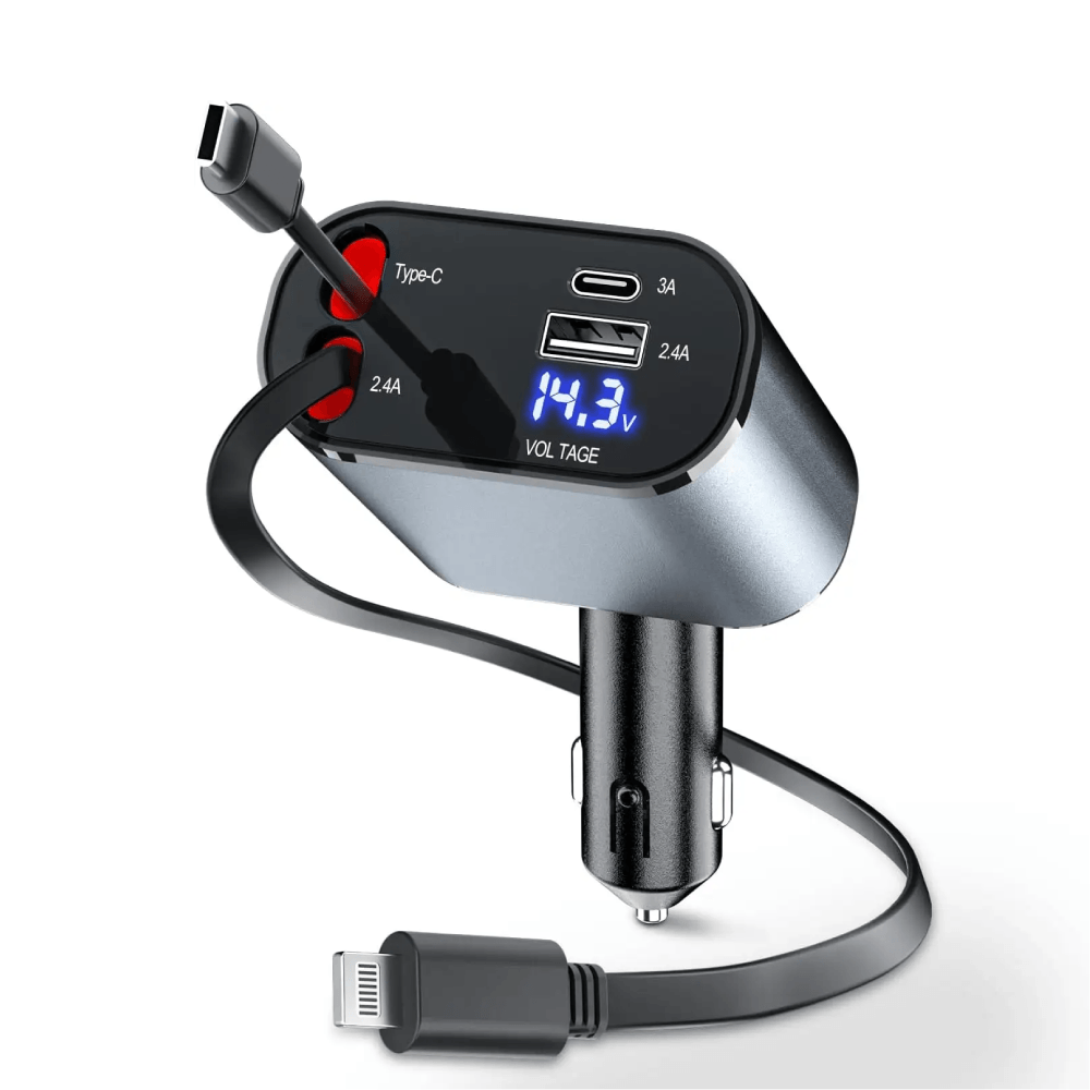 Cargador para Auto retráctil Carga rápida 120W