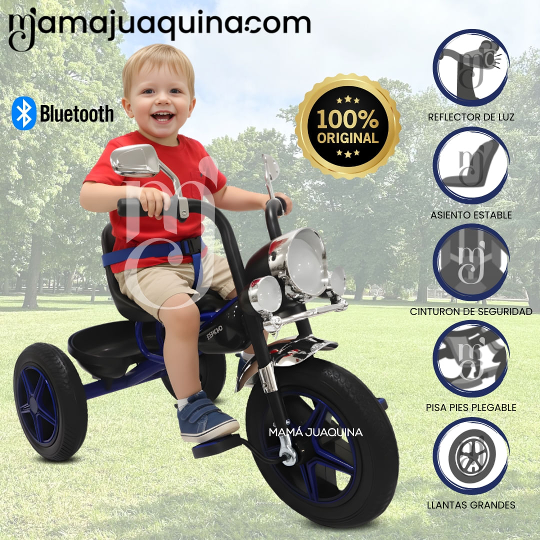 Triciclo con Bluetooth «JOOPY CHOPPER» Azul