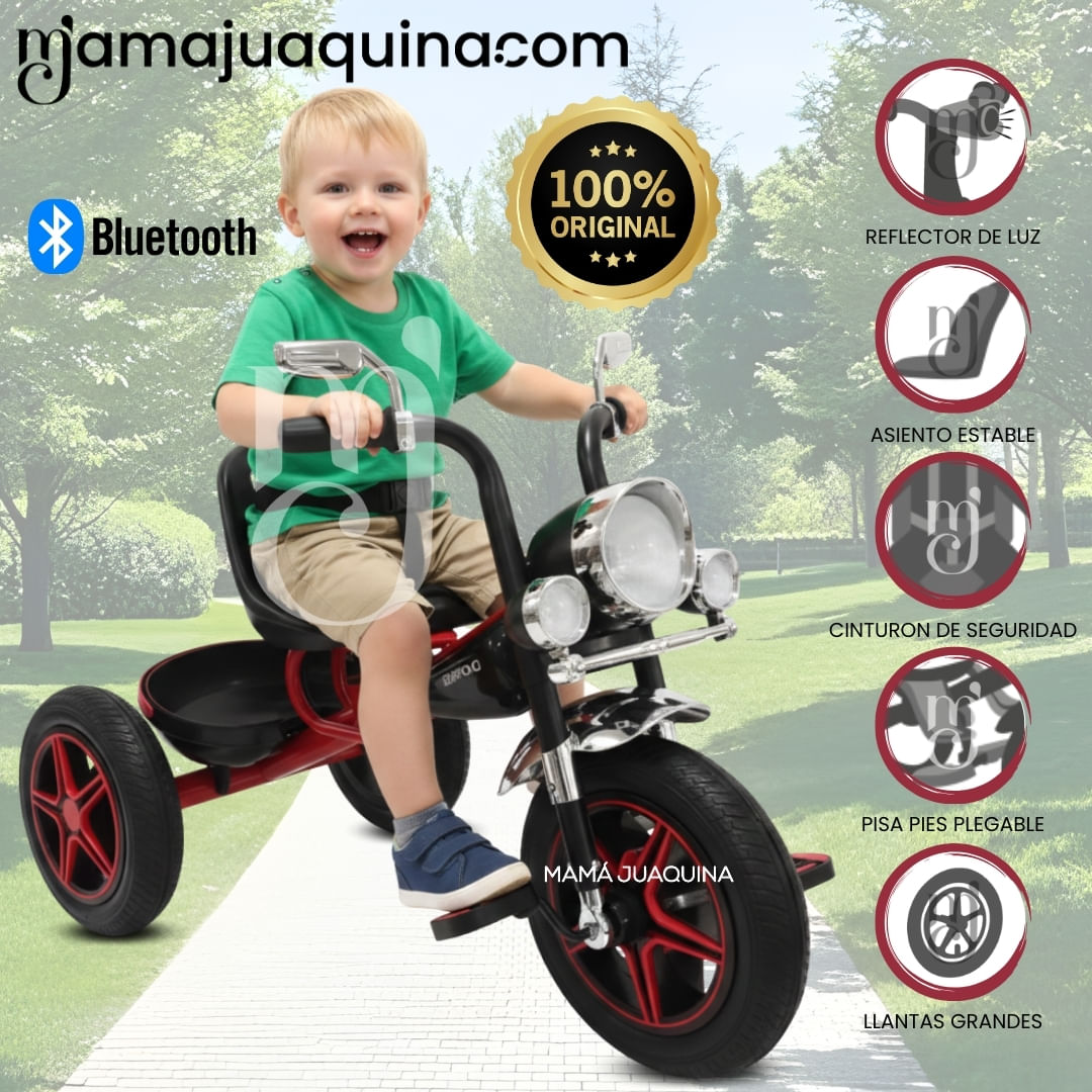 Triciclo con Bluetooth «JOOPY CHOPPER» Rojo