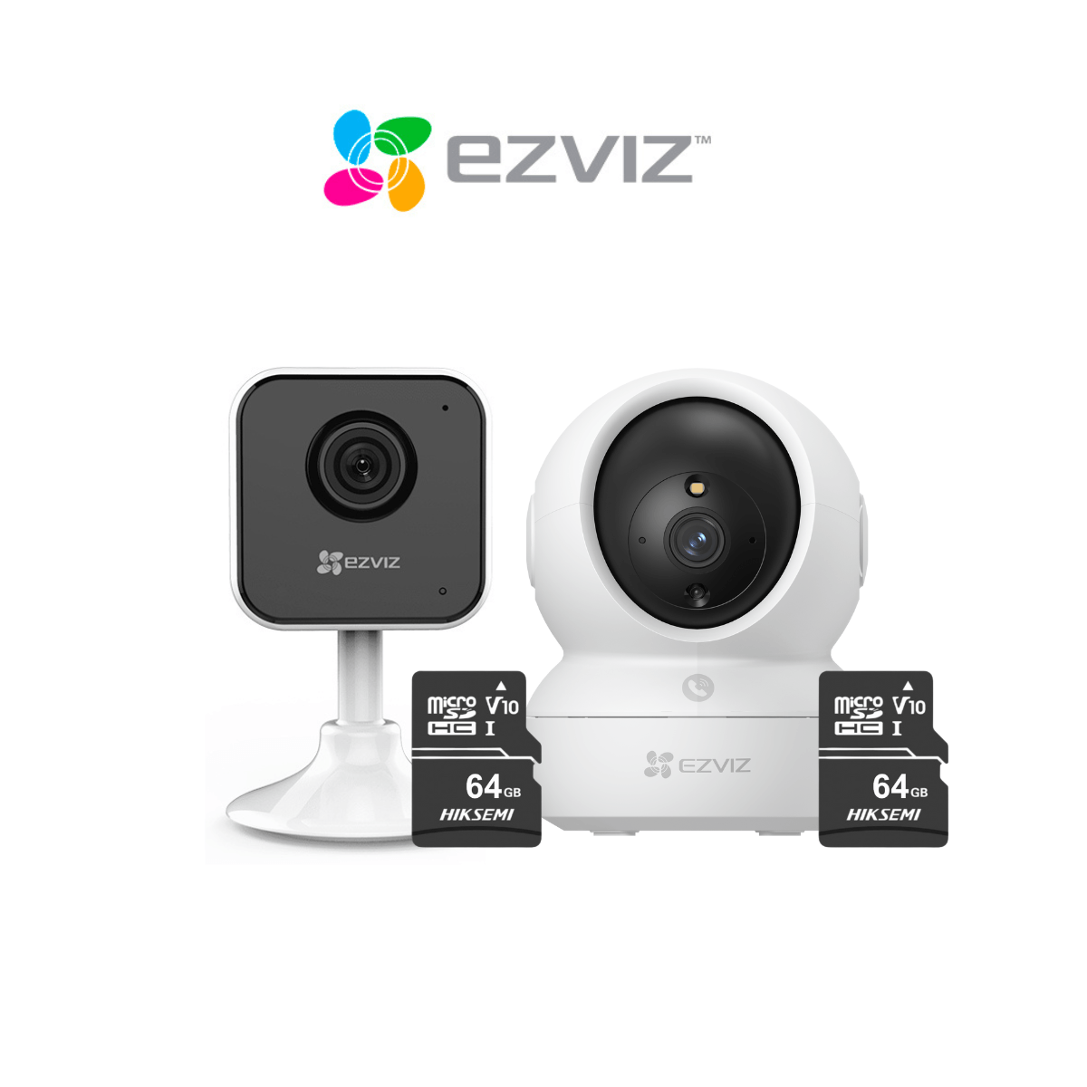 Kit de cámara de seguridad para interiores H6C Full HD +  H1C Full HD + Micro SD 64gb - Ezviz
