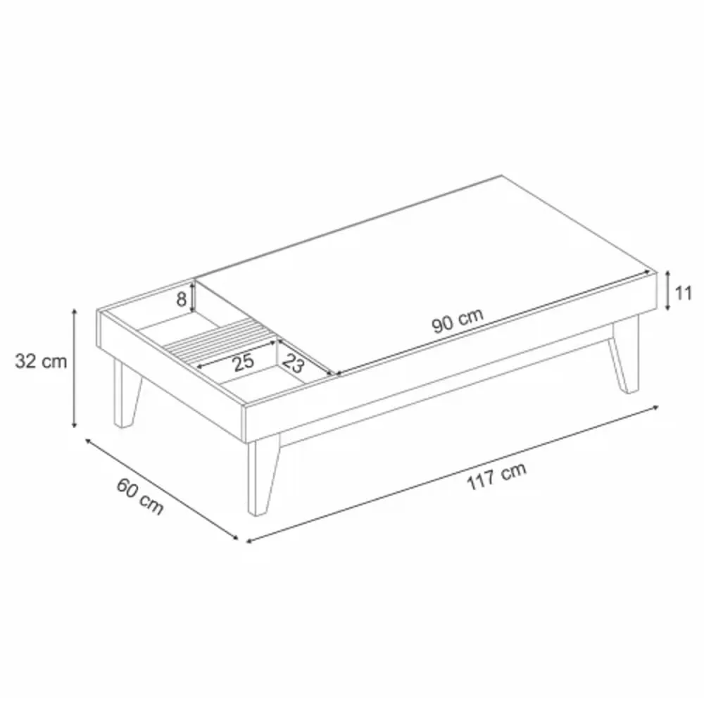Mesa de Centro Vintage Moderna Ciprian Blanco
