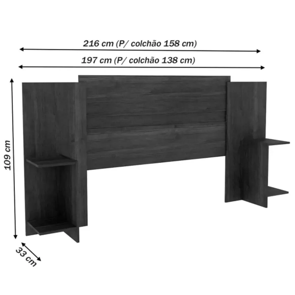 Cabecera de Cama Sonia color Marrón con repisas TU MESITA