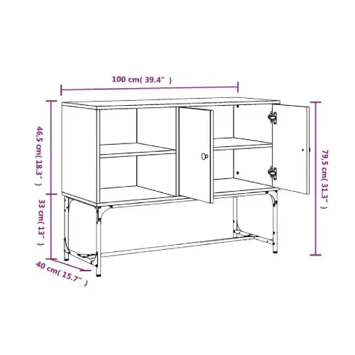 Aparador Moderno TU MESITA London color Negro 2 puertas