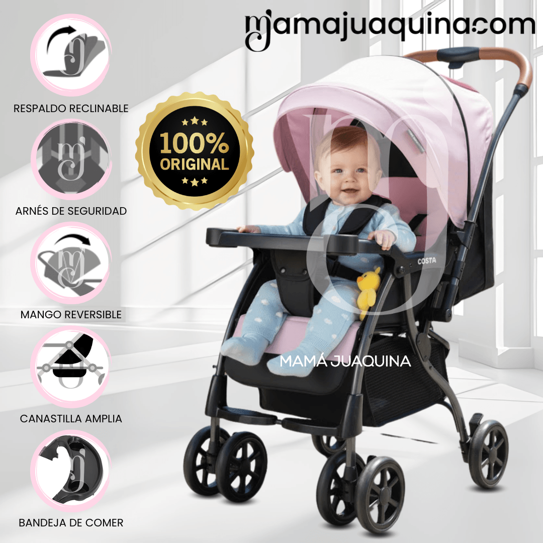 Coche Cuna Premium «COSTA» Edición Limitada Rosa