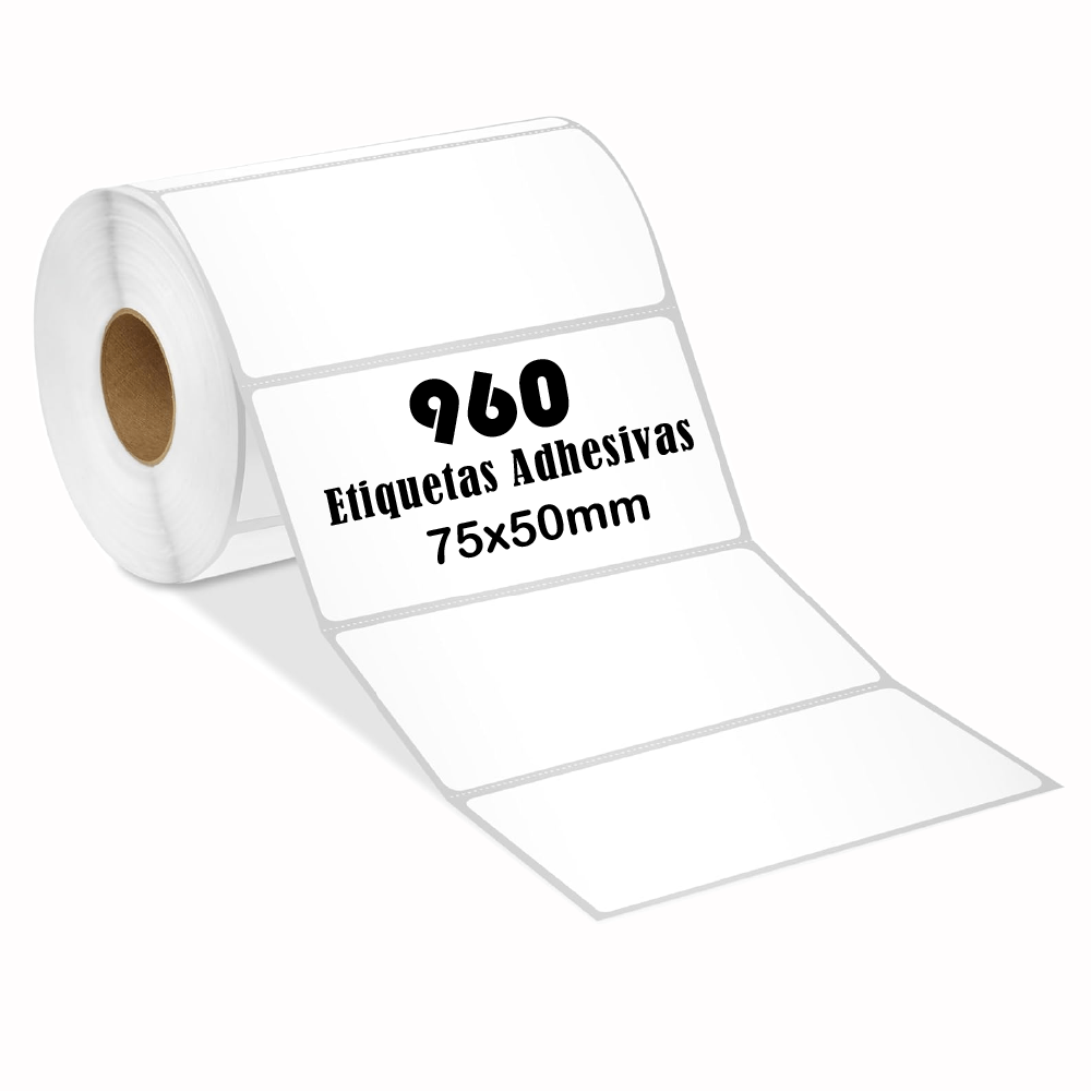 Rollo 960 Etiquetas Termica Adhesiva 75x50mm