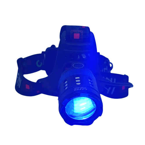 Linterna Frontal Cafini Recargable + Luz Azul Zoom L7624C