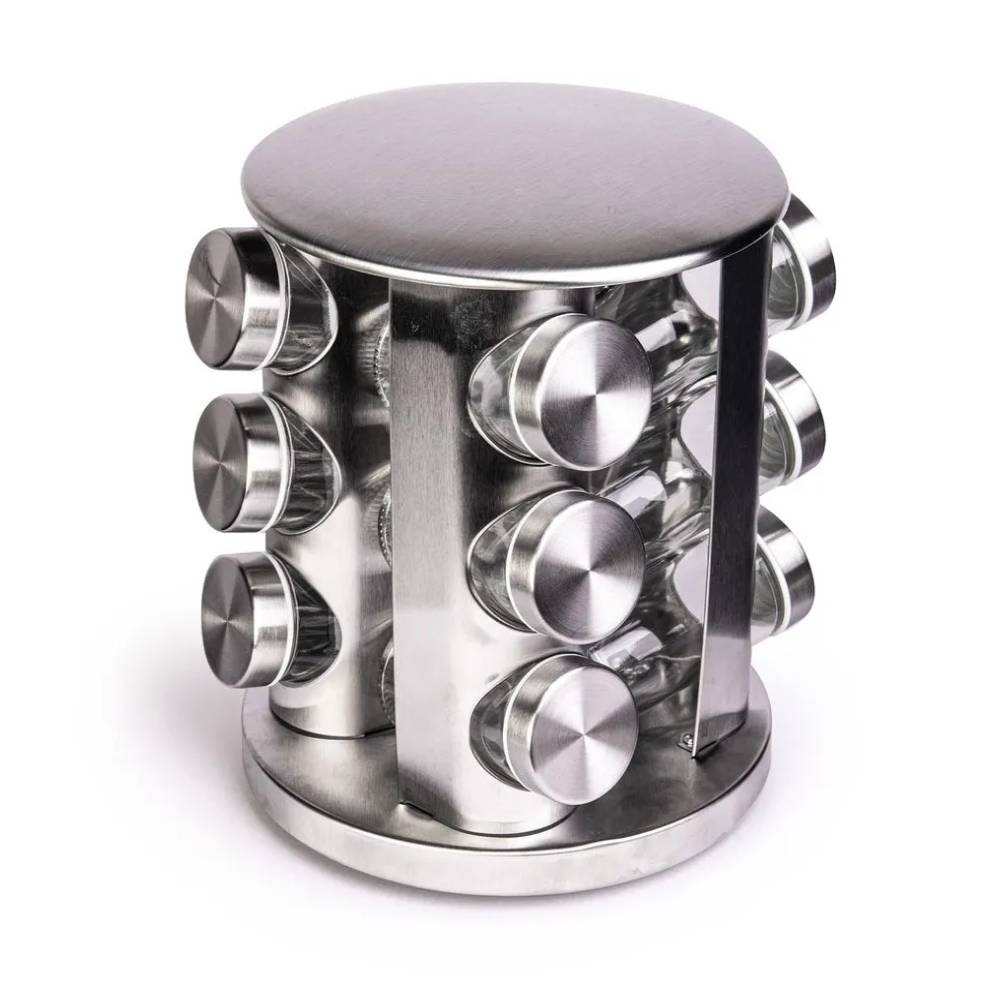 Set de Condimenteros Elegance con Tapa de Acero Inoxidable 12 Piezas - OFERTA