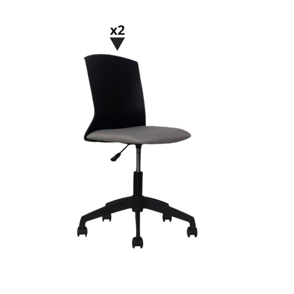 Pack Con 2 Sillas Morelia Negro/Gris