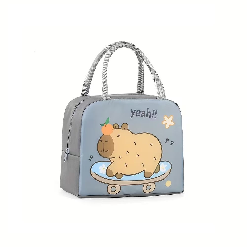 Lonchera termica portátil bolso de almuerzo estampado - Gris