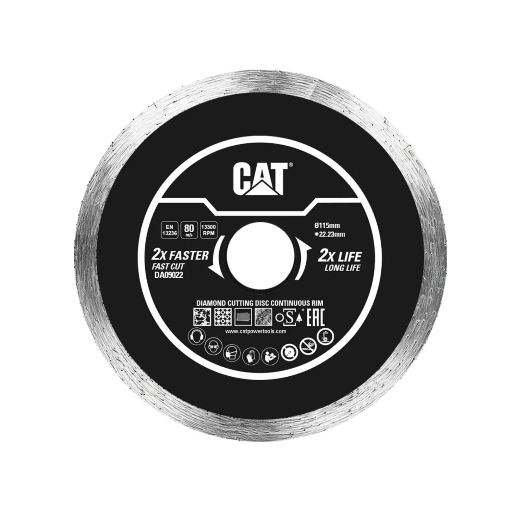 DISCO DE CORTE PARA CONCRETO DIAMANTADO CONTINUO  115mm DA09022 CAT