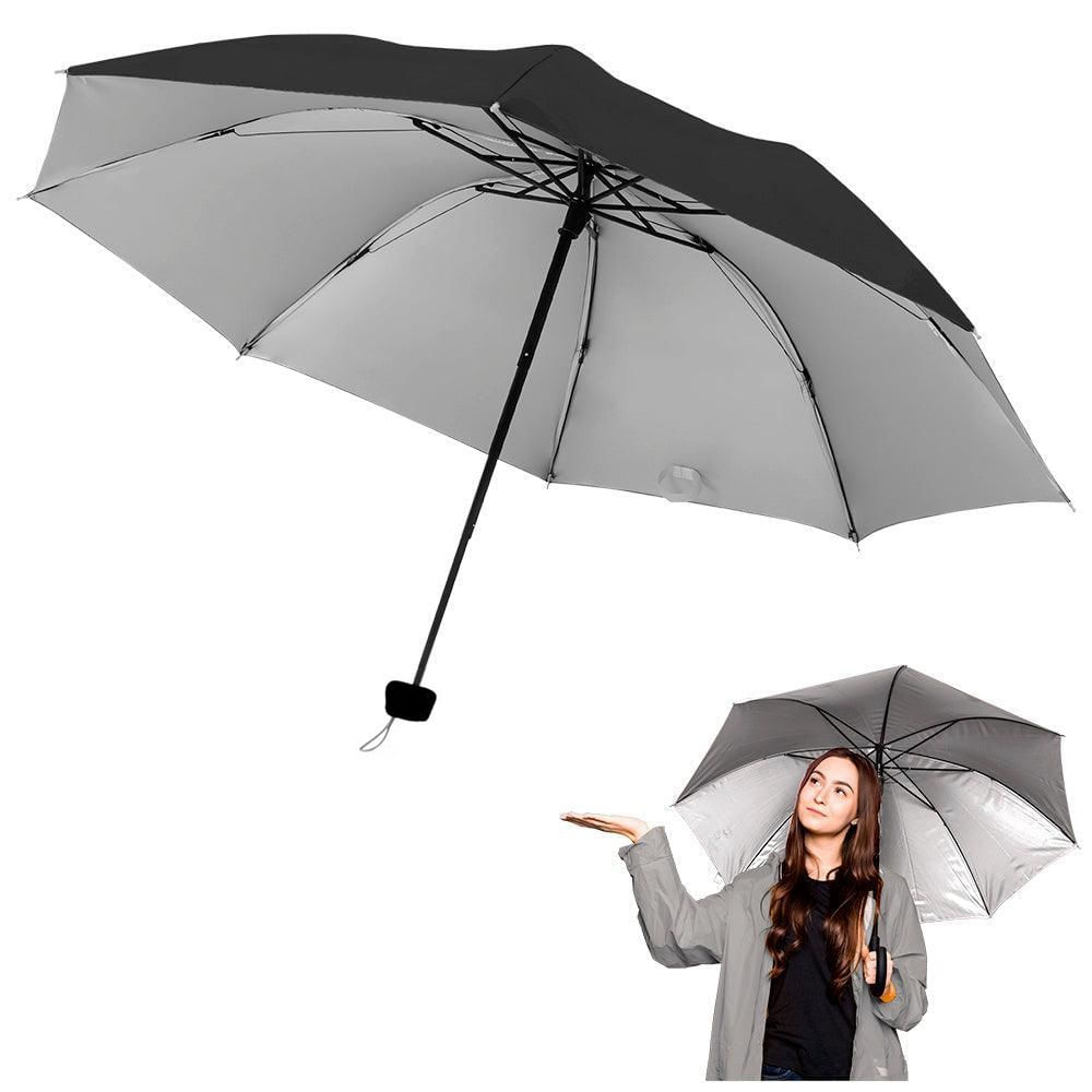 Paraguas de mano plegables sombrilla personal portatil - Gris