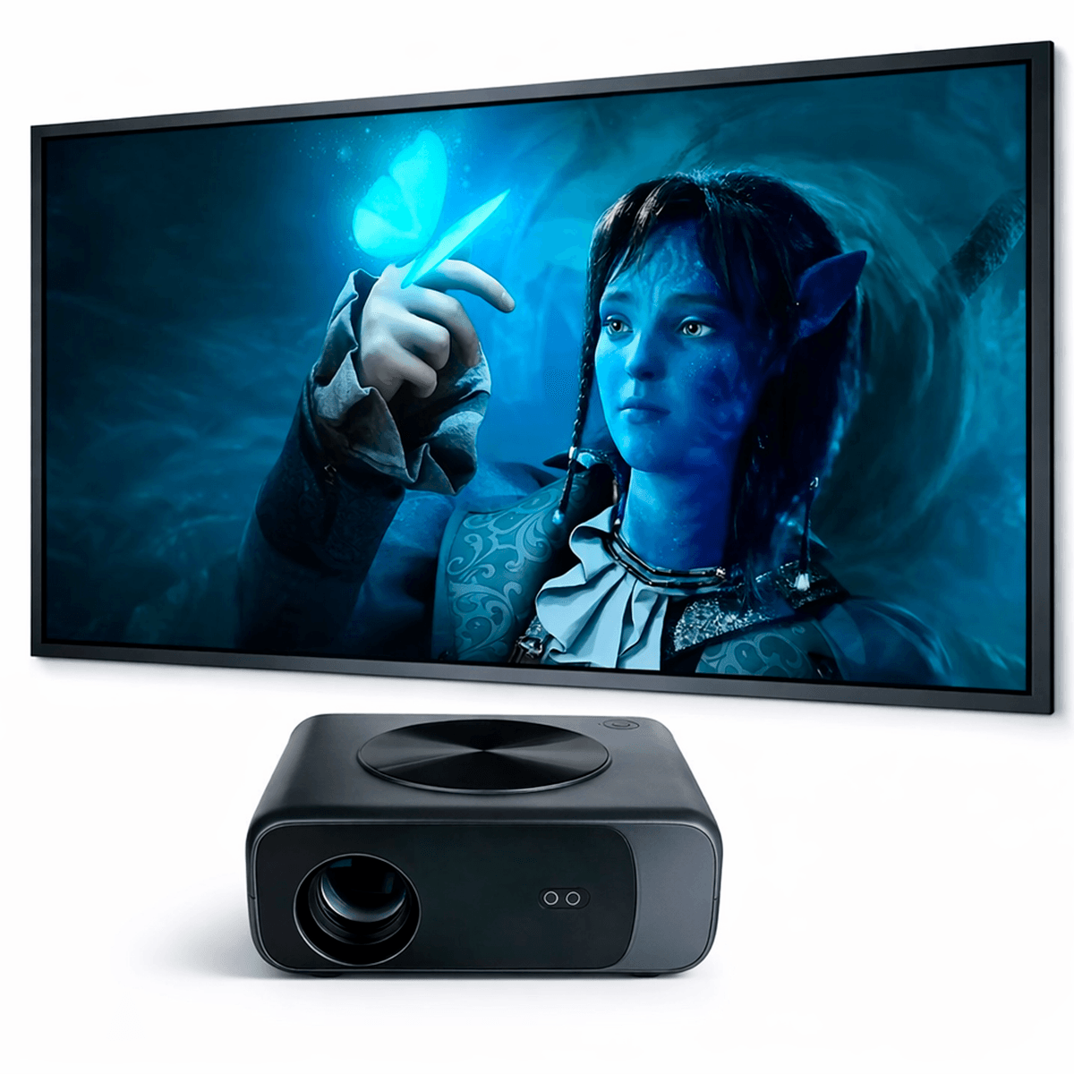 Proyector Smart Full HD Owlenz SD550 Enfoque Automático + Ecran120 Pulgadas Plomo