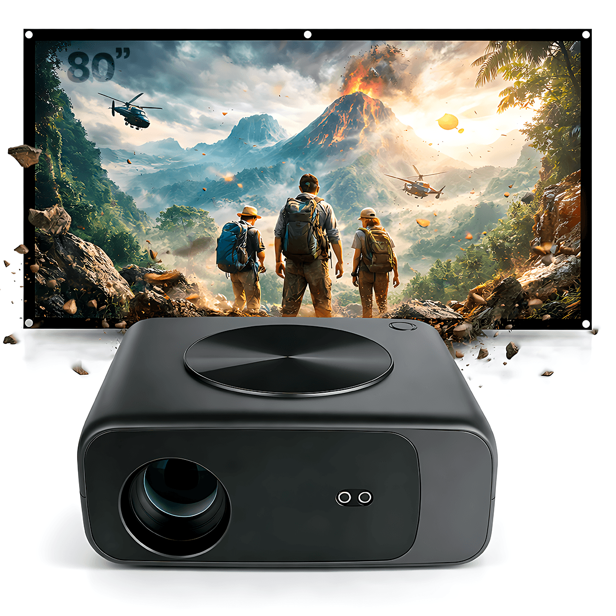 Proyector Smart Owlenz SD550 Enfoque Automático + Ecran Reflectiva 80 Pulgadas Blanco