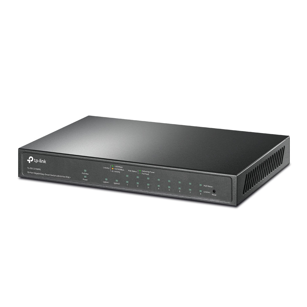 TP-Link - Switch TL-SG1210MPE de 10 Puertos Gigabit (8 Puertos PoE+)