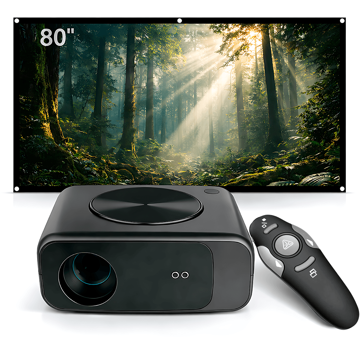 Proyector Smart SD550 Enfoque Automático + Ecran Reflectiva 80 Pulgadas Blanco + Puntero Láser