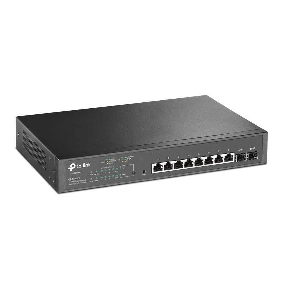 TP-Link - Switch TL-SG2210MP de 10 Puertos Gigabit (8 Puertos PoE+)