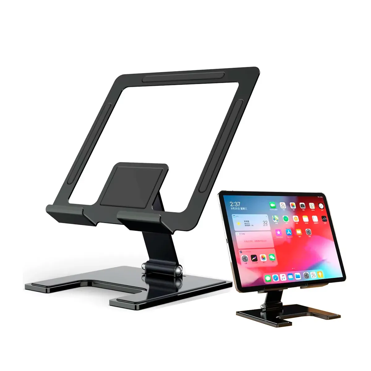 Soporte Ergonómico XO-C136 para Laptop y Tablet Ajustable de Aluminio Plegable Antideslizante Negro
