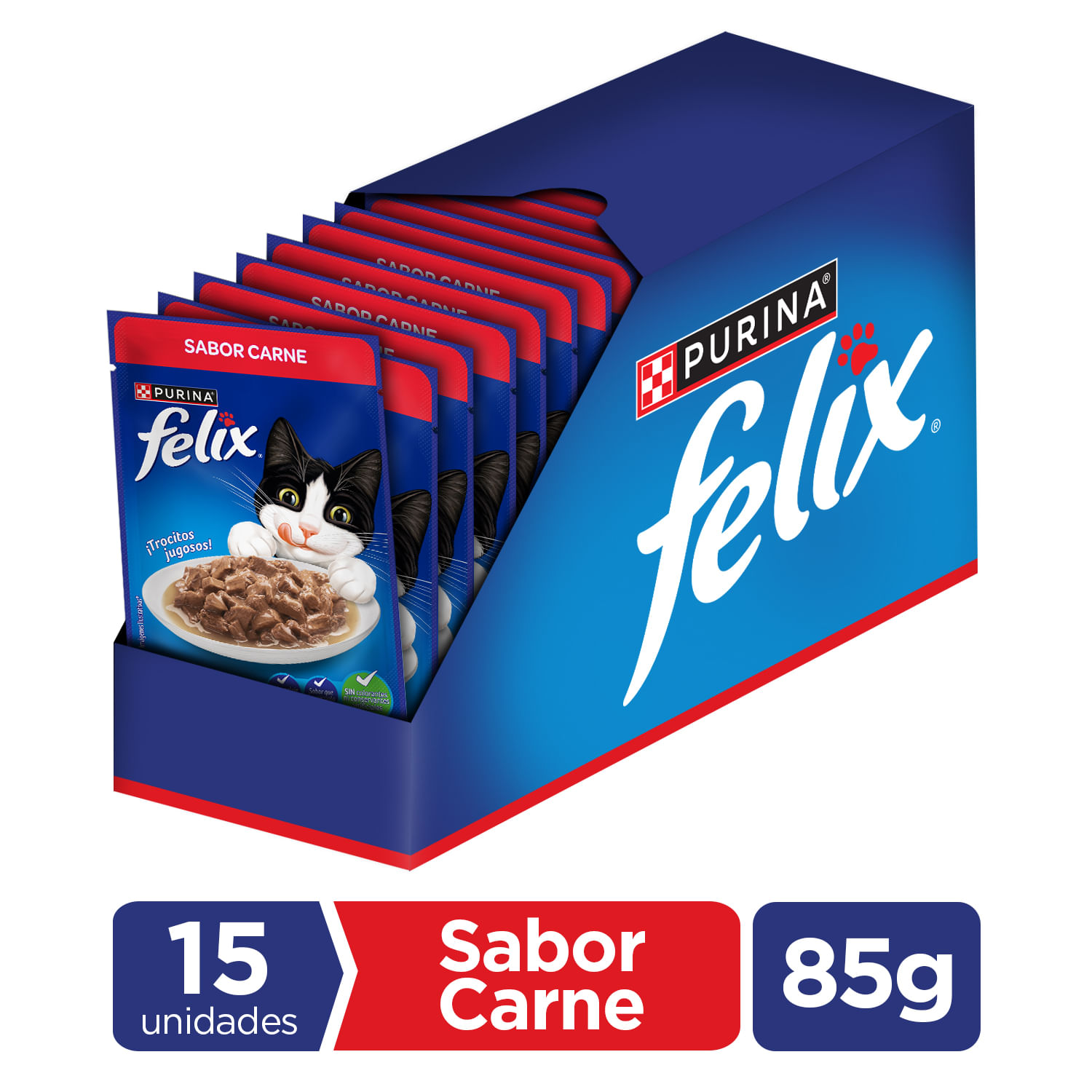 FELIX GATITOS sabor carne 15undx85gr