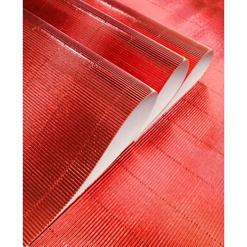 Set de 3 Papel corrugado metalizado de 70cm x 50cm - Rojo