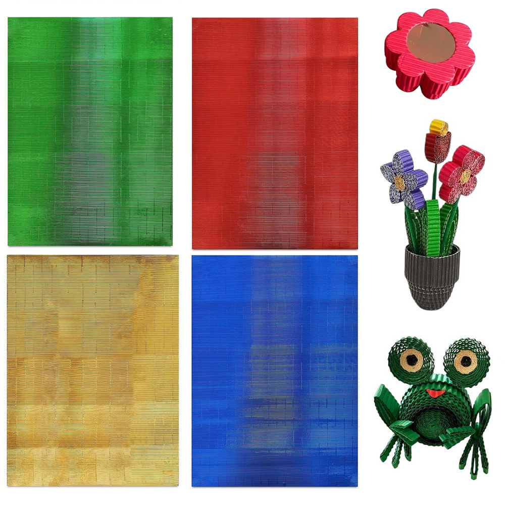 Set de 4 Papel corrugado metalizado de 70cm x 50cm