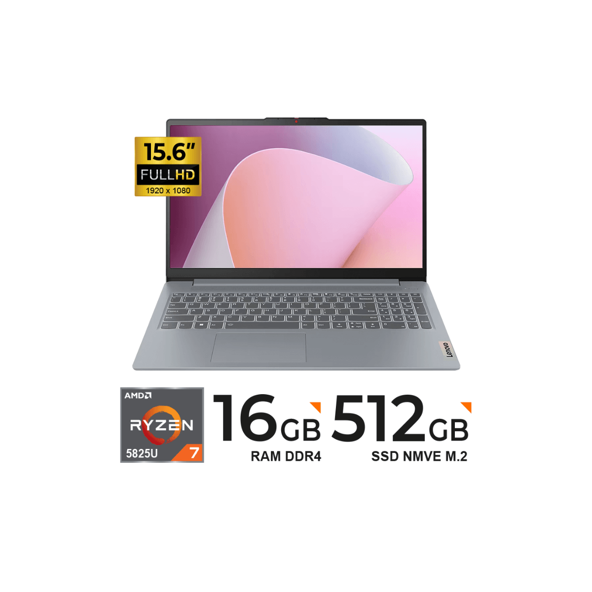 Laptop Lenovo IdeaPad Slim 3 15ABR8 15.6"" FHD TN Ryzen 7 5825U 4.5GHz 16GB DDR4 512GB SSD FreeDOS