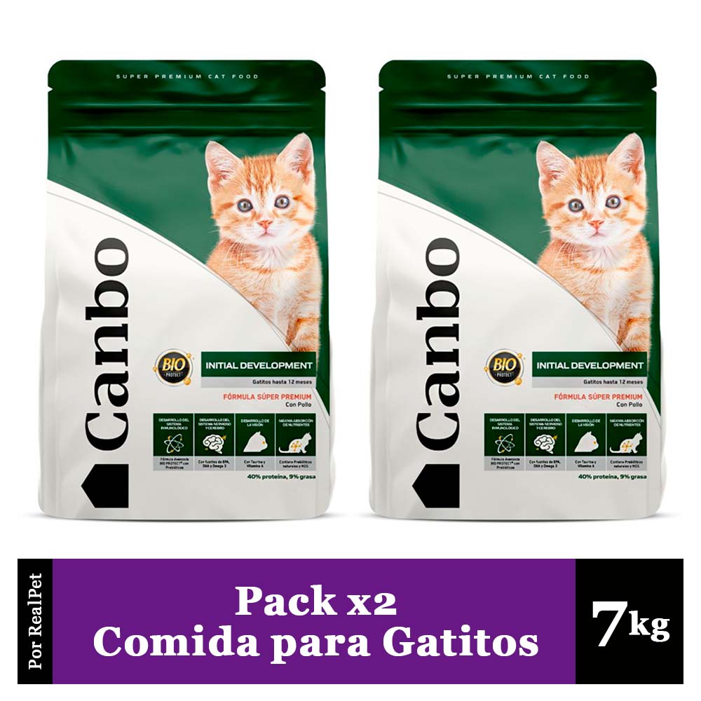 Pack x2 Comida de Gatitos Canbo Desarrollo Inicial Pollo 7kg