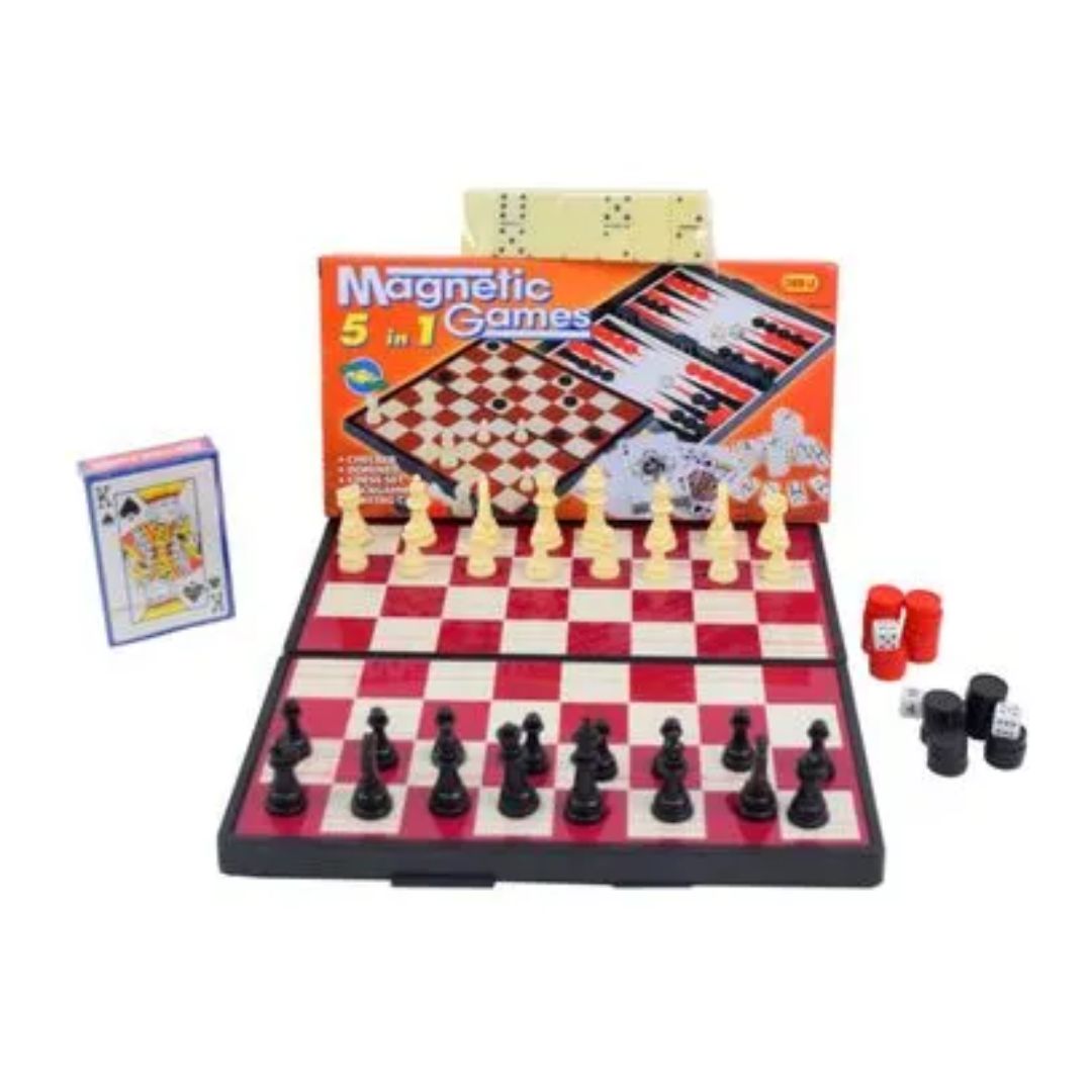 Tablero De Ajedrez Magnético 5 En 1