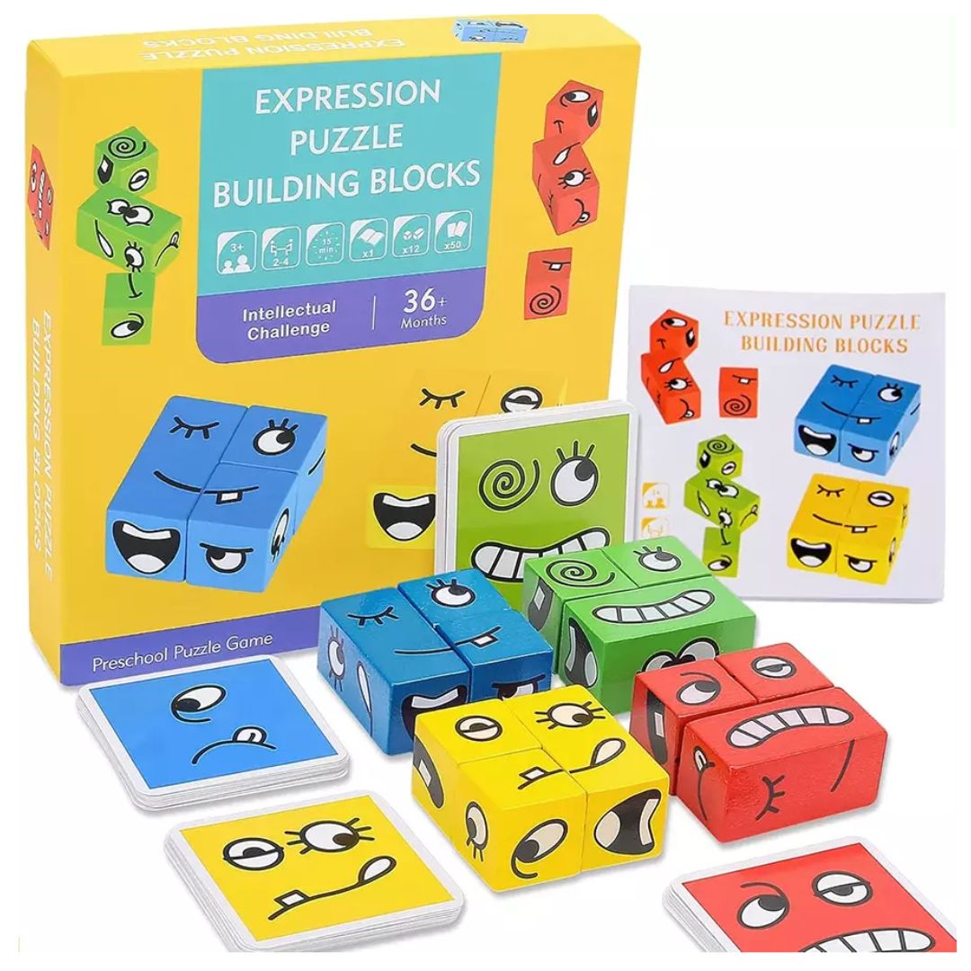 Juego De Mesa Cubos Expresivos Cubos Didáctico De Emociones Para Niños