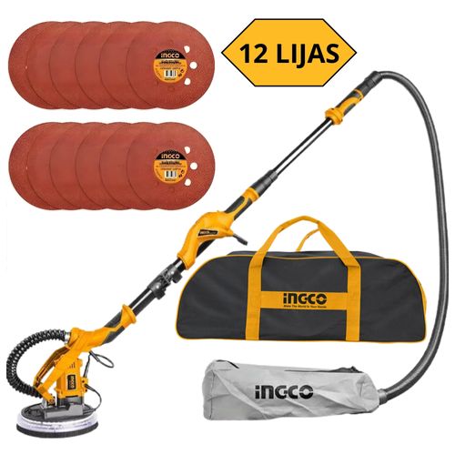 COMBO LIJADORA DE PARED Y TECHO FINO ACABADO, 12 LIJAS KIT EMPASTADOR