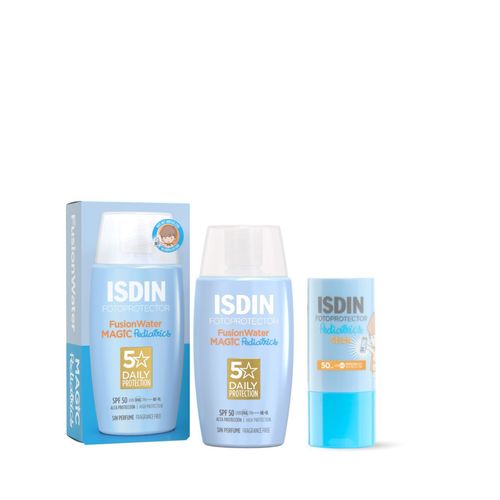 Pack Protector Solar Isdin Pediatrics Fusion Water Magic 50ml + Isdin Fotoprotector Pediátrico en Ba