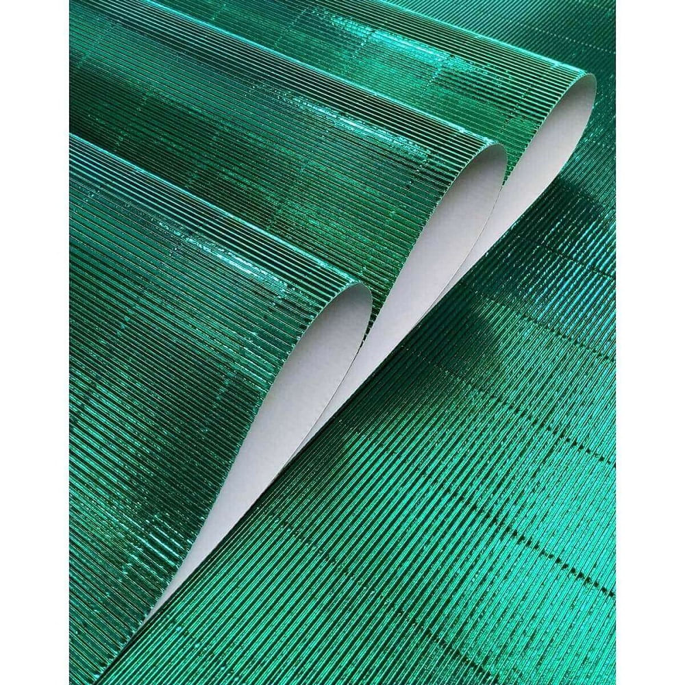 Set de 4 Papel corrugado metalizado de 70cm x 50cm - VERDE
