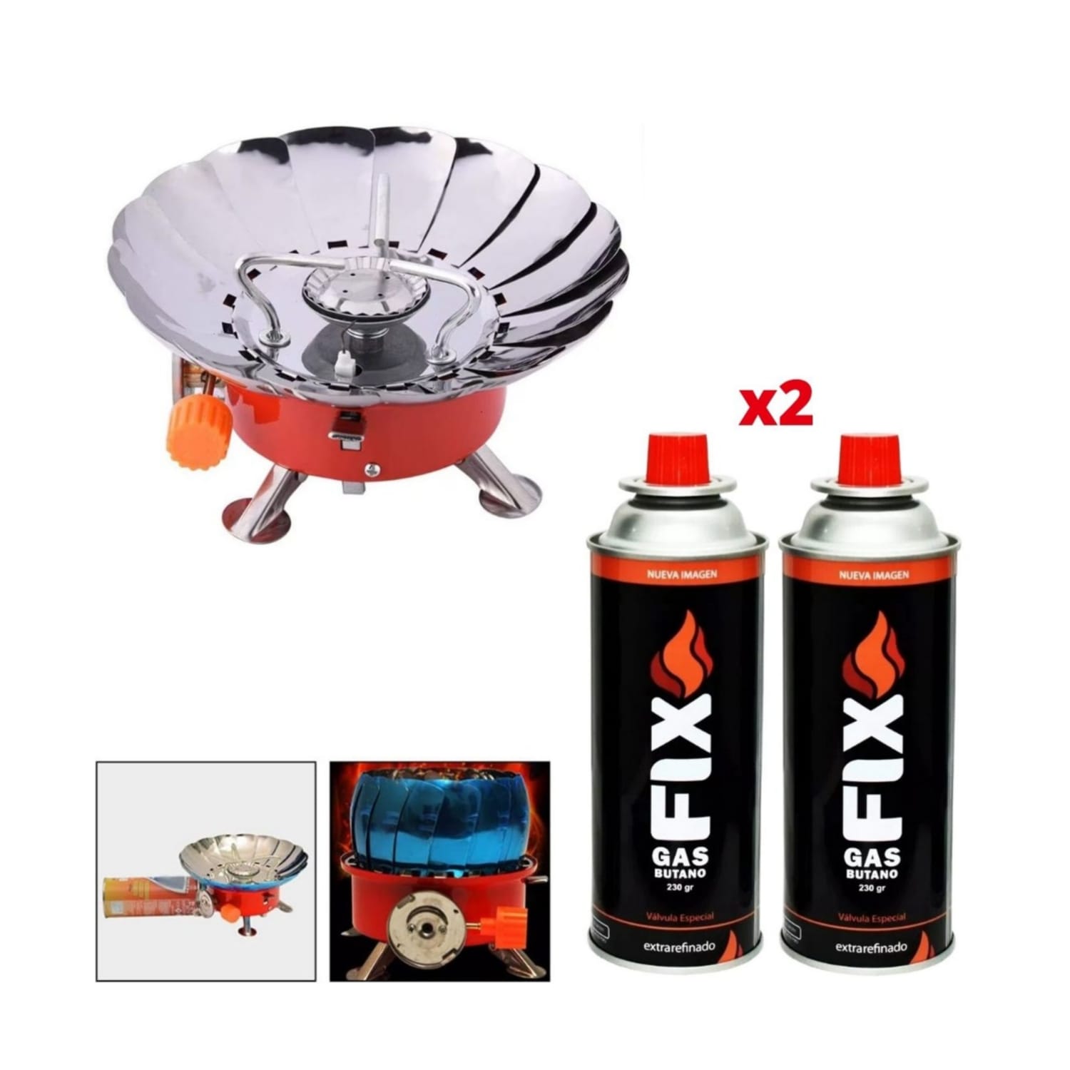 Mini Cocina Portatil Camping Campamento + 02 Gas Butano