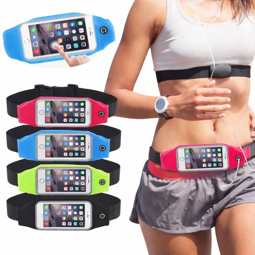 Riñonera Deportiva Unisex Porta Smartphone Seguro Colores Surtidos