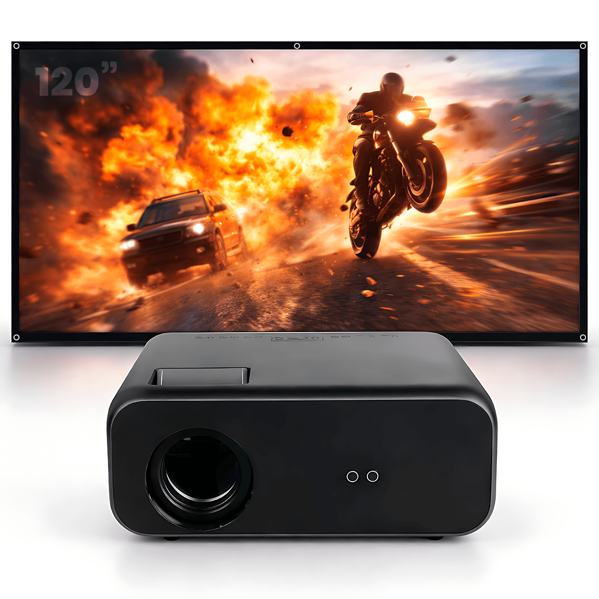 Proyector Smart Owlenz SD550 Enfoque Manual + Ecran 120 Pulgadas Blanco