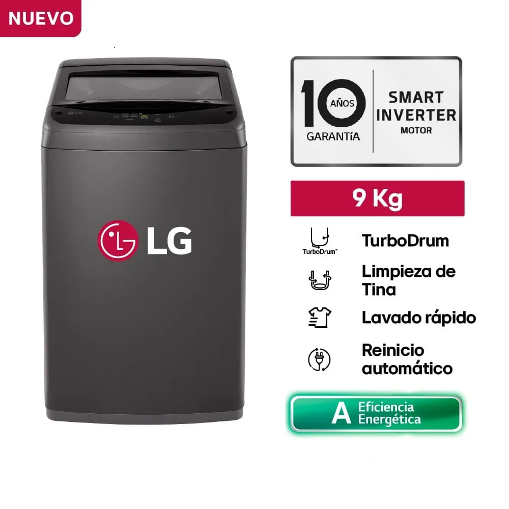 Lavadora LG de lavado Rapido y Carga Superior 9 Kg WT9BVTB