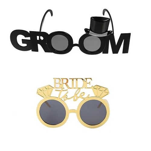 Set x 2 lentes divertidos para el novio y la novia despedida de soltera bride groom