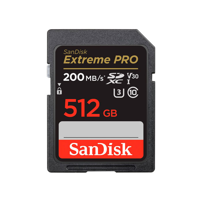Memoria SD Sandisk Extreme Pro 512GB - R200mb - W140mb - Fotobuy Store