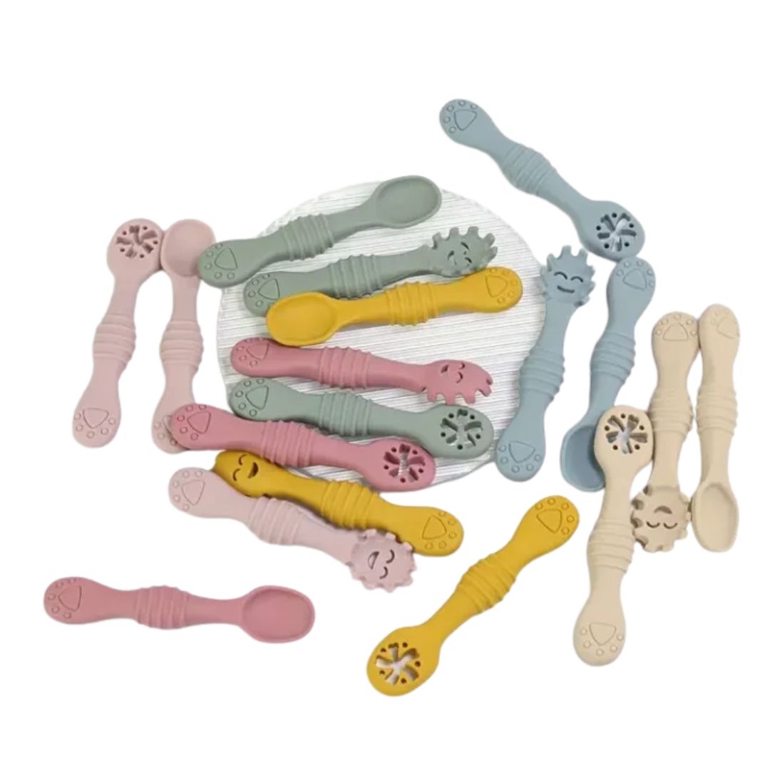 Set De Cucharas De Silicona Para Bebé – Pack X3 Con Estuche | Niña