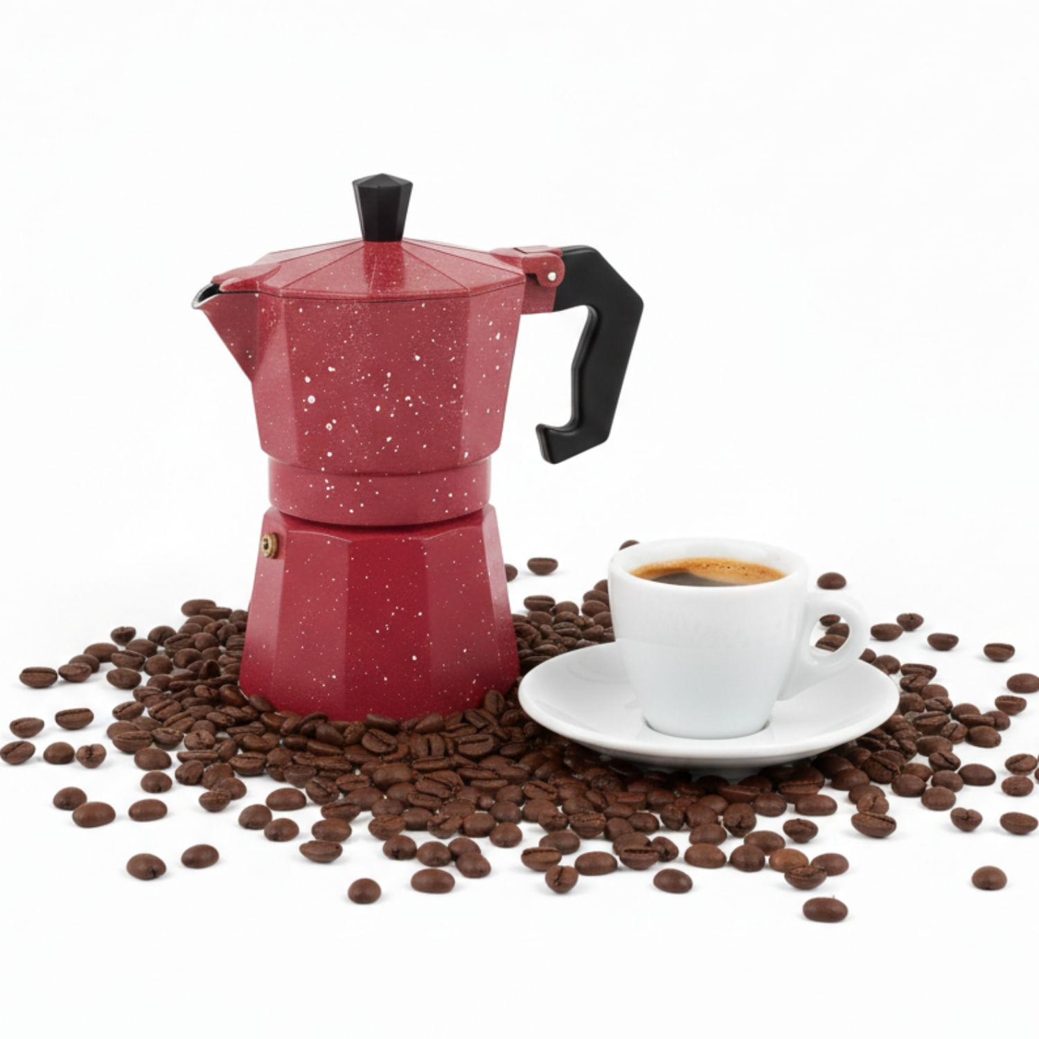 Cafetera Moka Italiana Espresso De 3 Tazas - 150ml Color Rojo