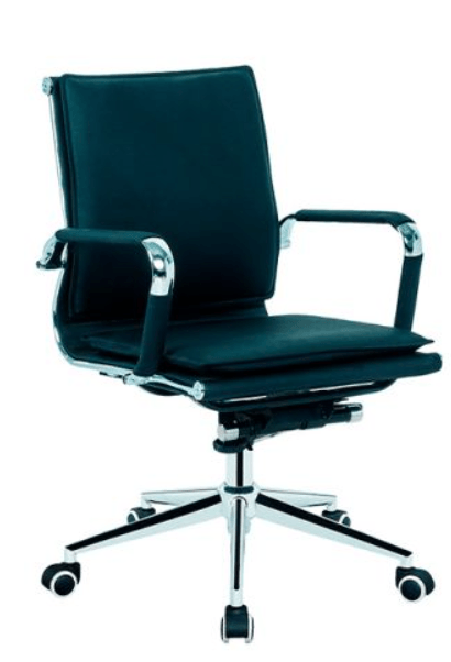 Silla Svenson Cuerina Negro Giratoria