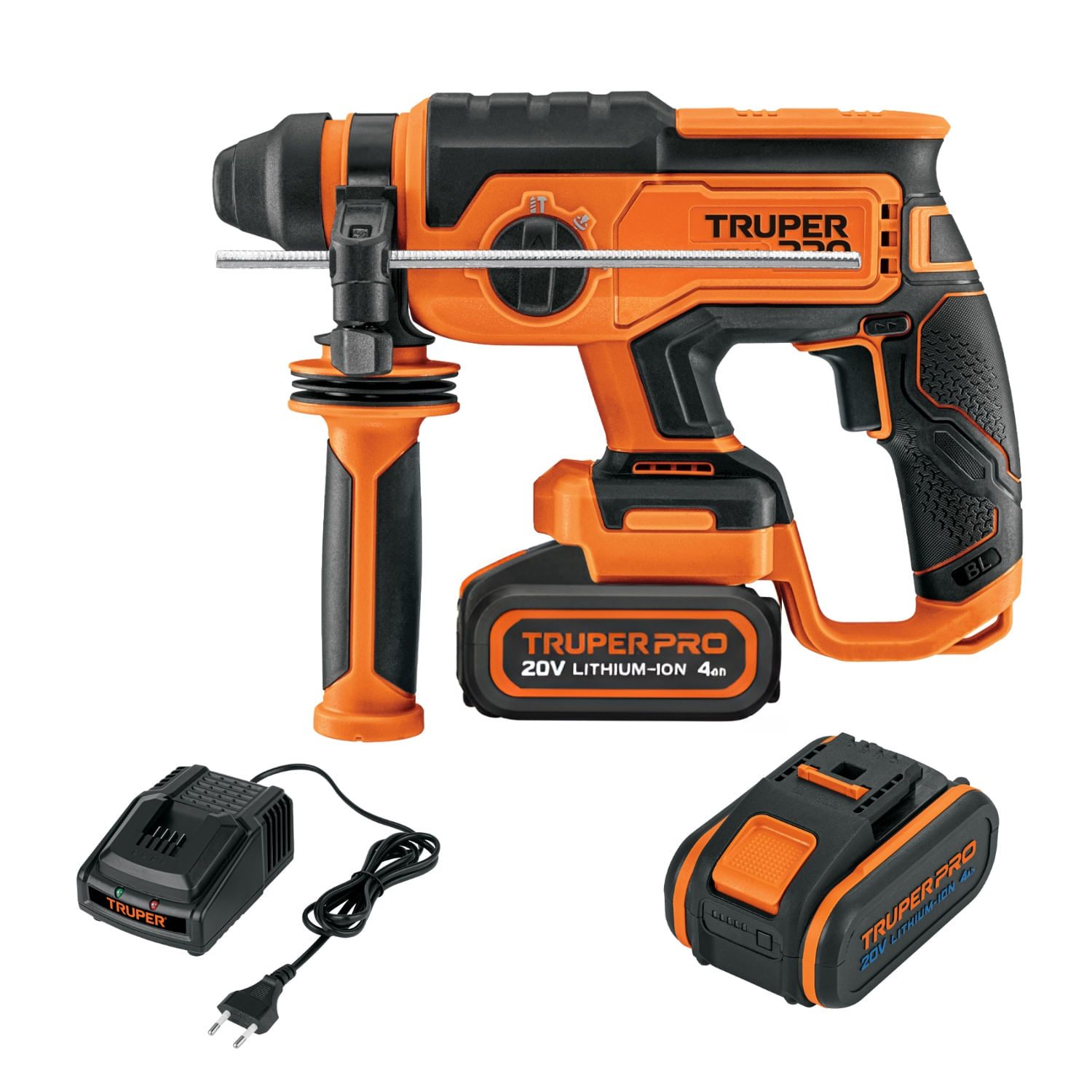 Rotomartillo SDS Plus 20V +2 Baterias 4 Ah+ Cargador Truper  103264-103009-103009-12336