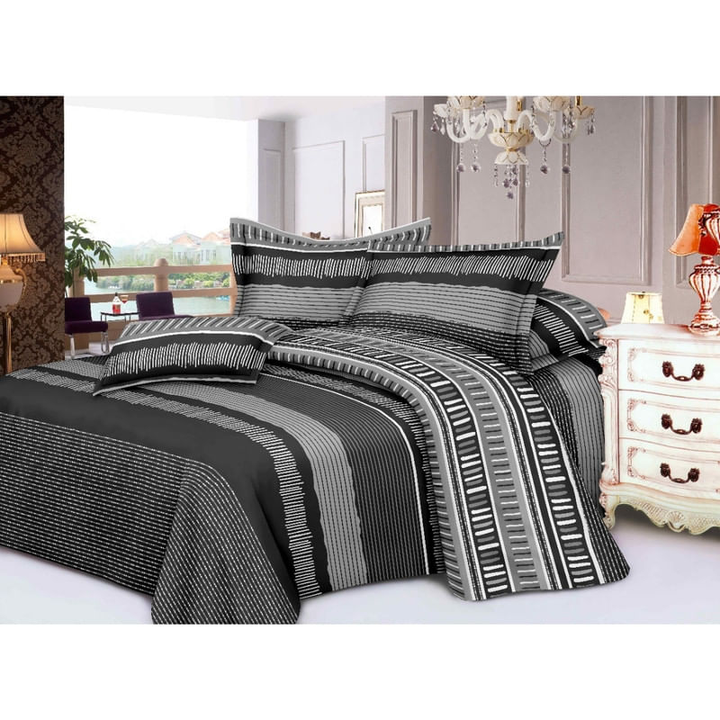 Juego de Sábanas 100% Algodón 2Plazas 4 Piezas 2000 Hilos Negro