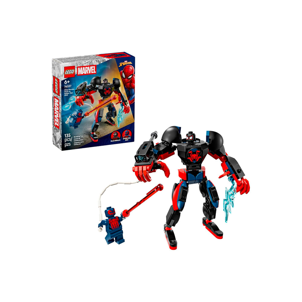 LEGO Marvel Miles Morales Mech vs Spider Man 2099 76337