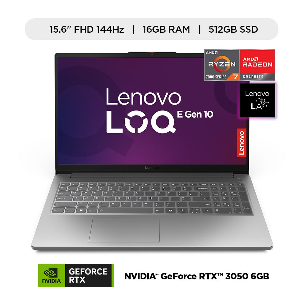 Laptop Lenovo LOQ Essential AMD Ryzen 7 16GB 512GB RTX 3050