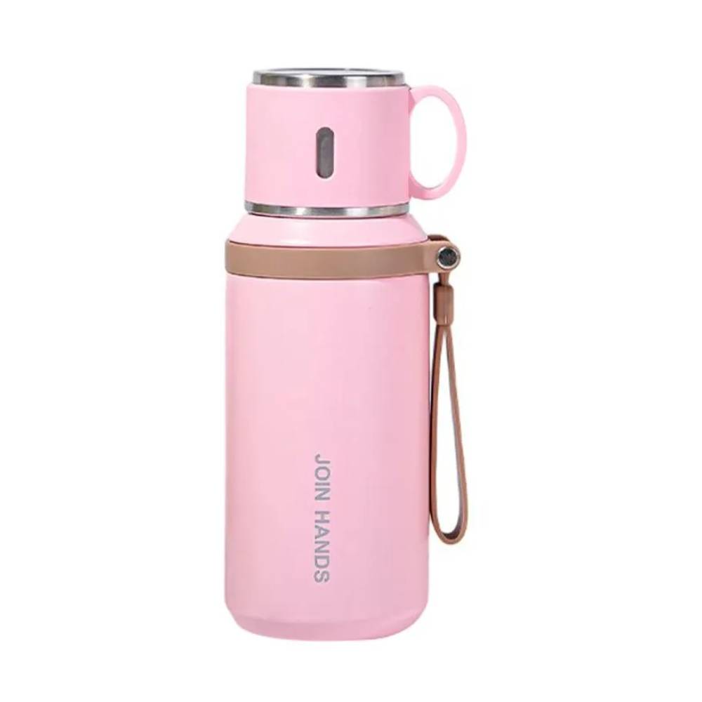 Termo de Acero Inoxidable con asa y cinta Rosado 600 ml 10161069 - EYH
