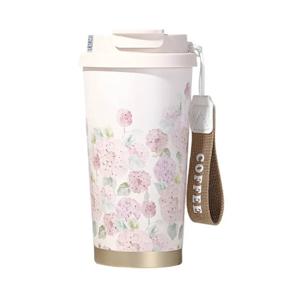 Taza Térmica de Acero Inoxidable Flores 520 ml - OFERTA