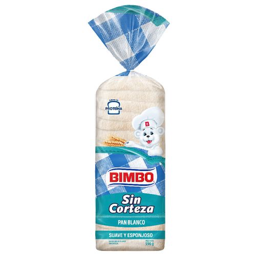 Pan Blanco BIMBO sin Bordes Bolsa 590g